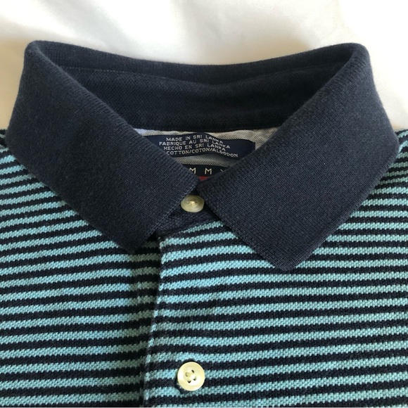 Tommy Hilfiger Blue Striped Short Sleeve Polo Shirt - Picture 4 of 10
